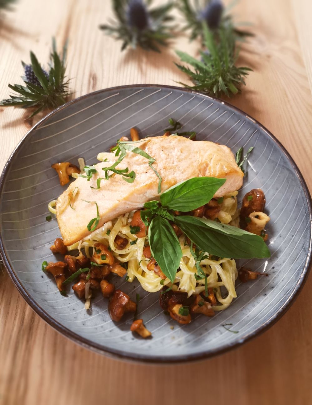 Lachs mit Pilzen